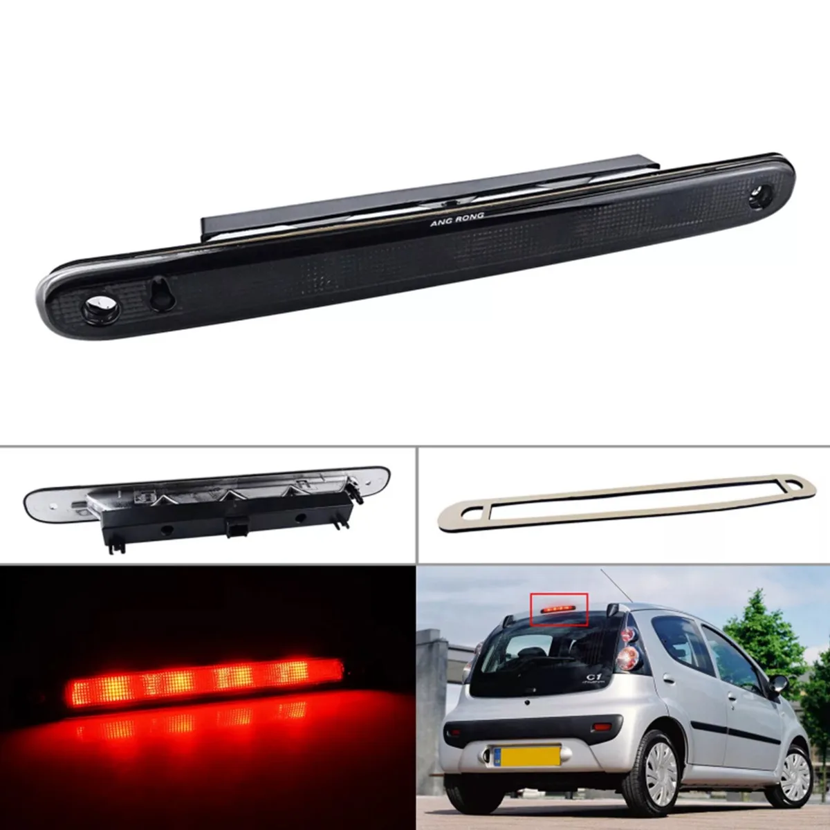 

Smoked Black Rear High Level Black Third Stop Brake Light For Citroen C1 For Peugeot 107 For Toyota Aygo 2005-2014