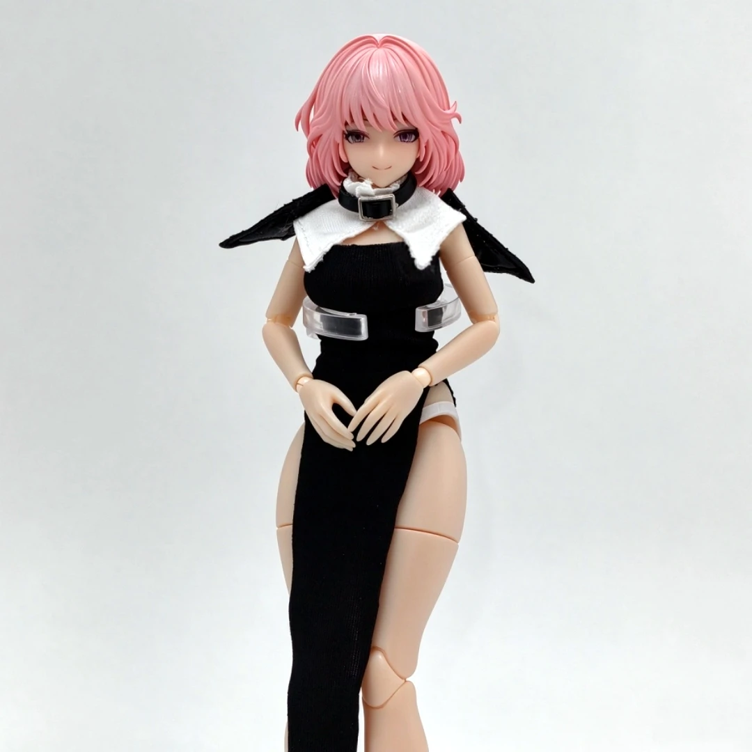 1/12 Spice Girl Bat Wings Dress Halloween Outfit for Snail Shell Romankey Doll Clothing 6