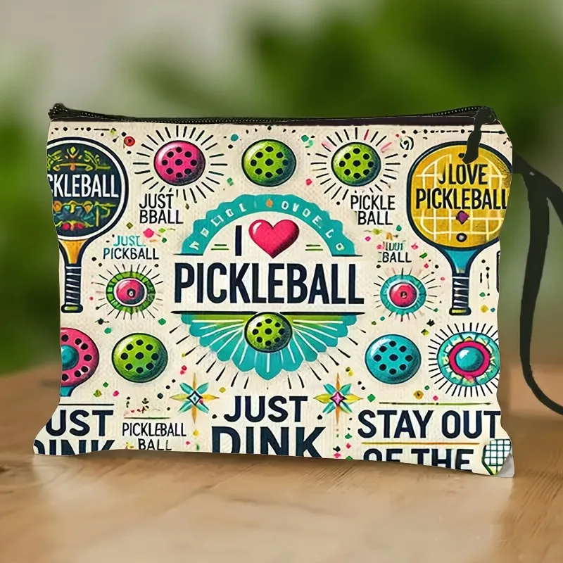 Pickleball Racket Makeup Bag Multi Functional Storage Pouch Toiletry Bag with Sports Theme Ideal Gift for Sports Enthusiasts