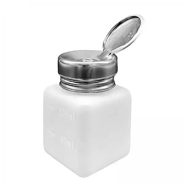 Push Down Liquid Dispenser Empty Pumping Bottle Cosmetic Container for Nail Polish Remover and Brush Cleaning