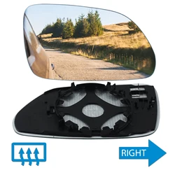 Right Wing Mirror Glass Heated Convex Upper For VW Polo 9N 2005-2009