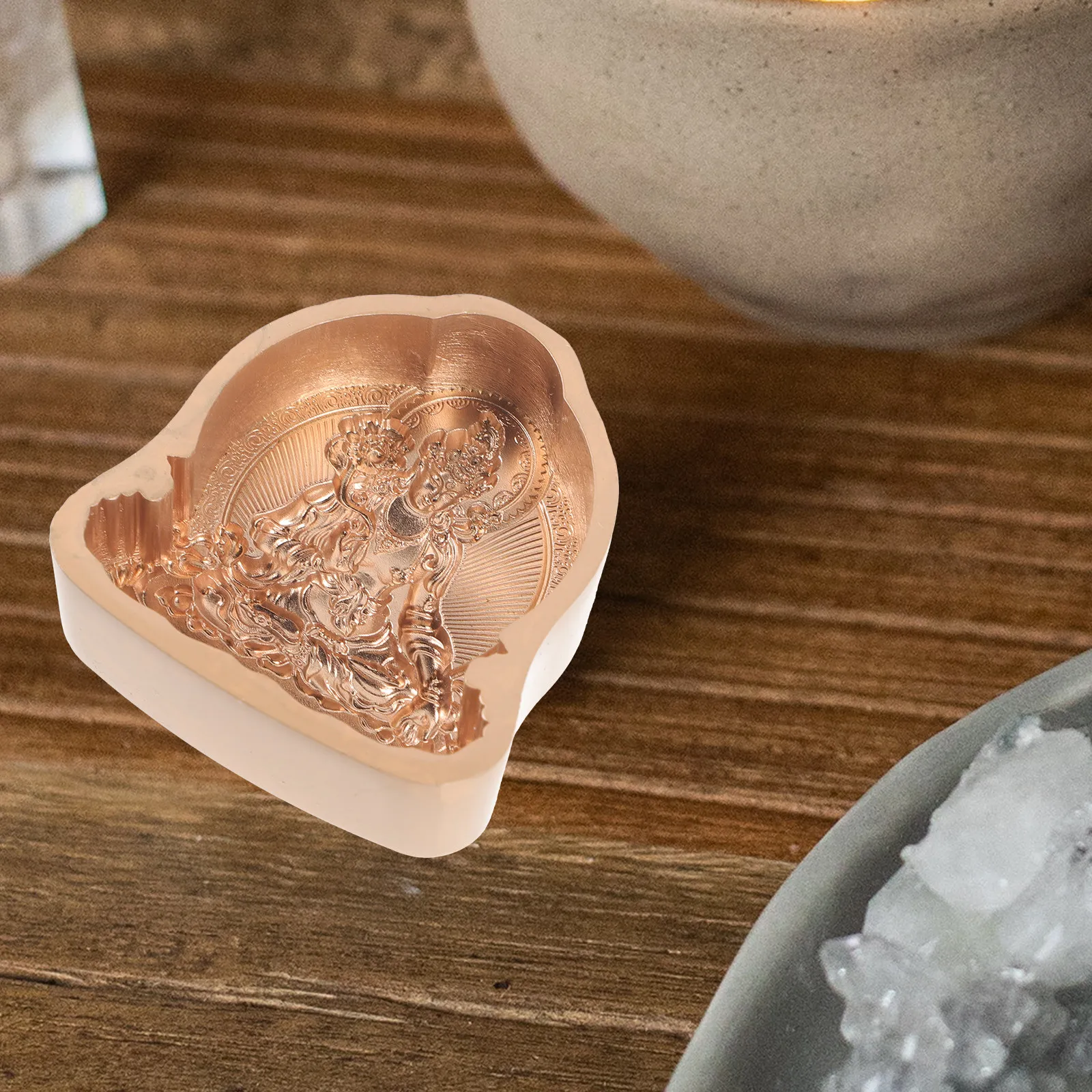 

Металлическая форма для статуэтки Будды, компактный дизайн для самостоятельной скульптуры из глины, тонкая работа, многоразовая форма для скульптуры Будды из глины.