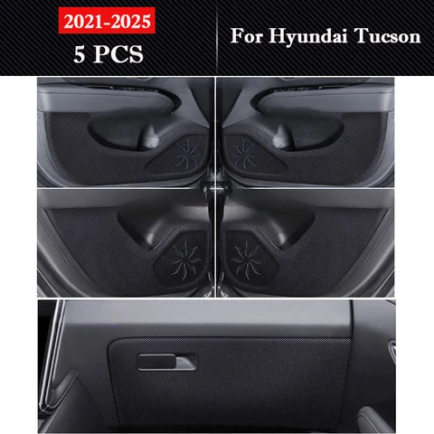Для Hyundai Tucson 2015-2025 автомобильная дверь противоударная накладка кожаная внутренняя защита перчаточная коробка антигрязные декоративные наклейки аксессуары