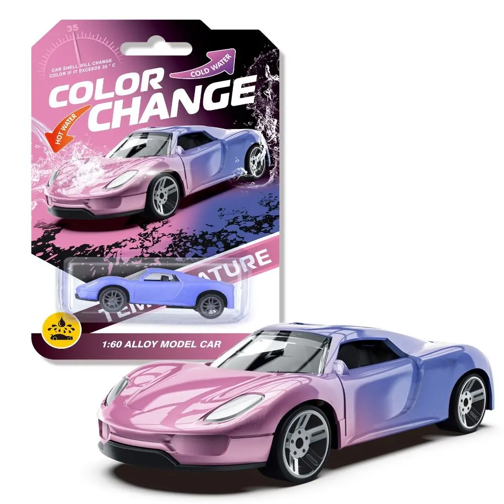 

1:64 Scale Temperature Color Change Alloy Car Color Changing Inertia Powered Alloy Racing Model Durable Construction