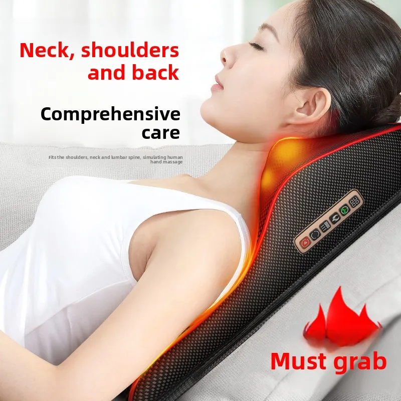 Multifunction Shoulder Neck Massager Neck Massager Shoulder Kneading Massage Pillow Back Waist Full Body Cushion Home Use