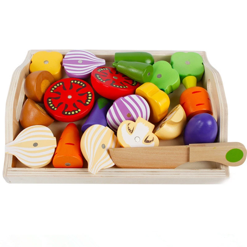 

Wooden Classic Game Simulation Kitchen Series Toys Cut Fruit and Vegetable Set Toys Montessori Early Education Gifts