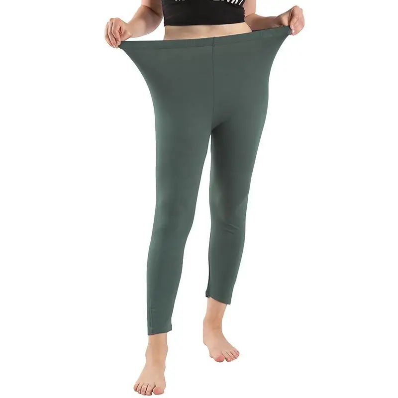 

plus Size Slim Fit Pants for Women Casual Knitted Cotton 00% Elastic Waist Trousers Comfortable plus Weight Spring Faion