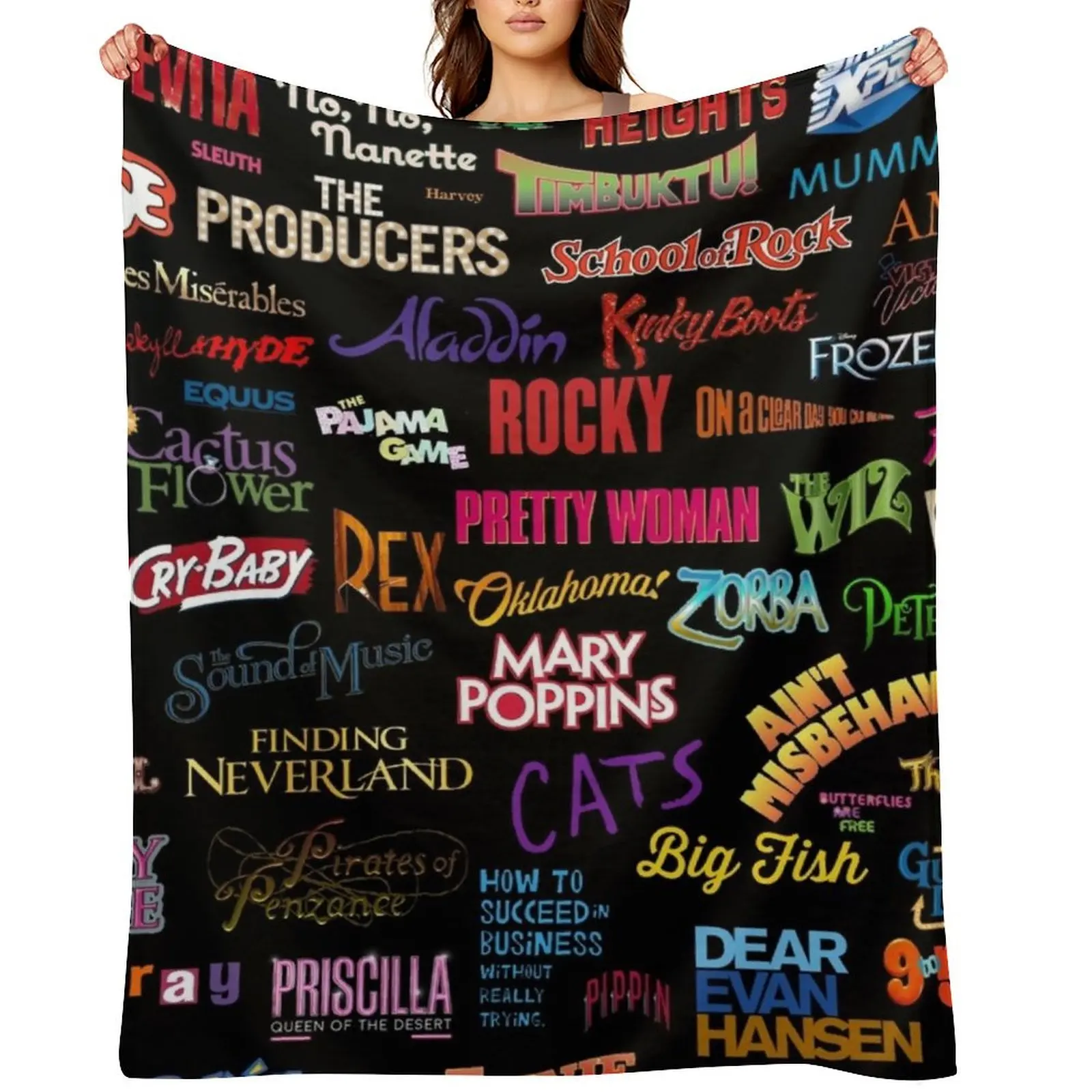 

Broadway Musicals Throw Blanket Bed linens Blankets For Baby Large Personalized Gift Blankets