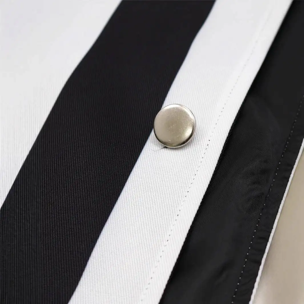 Herren Bla White Stripes Frack Anzug Kostüm Bühnenmantel Halloween Rollenspiel Classic Sle Formelle Kleidung