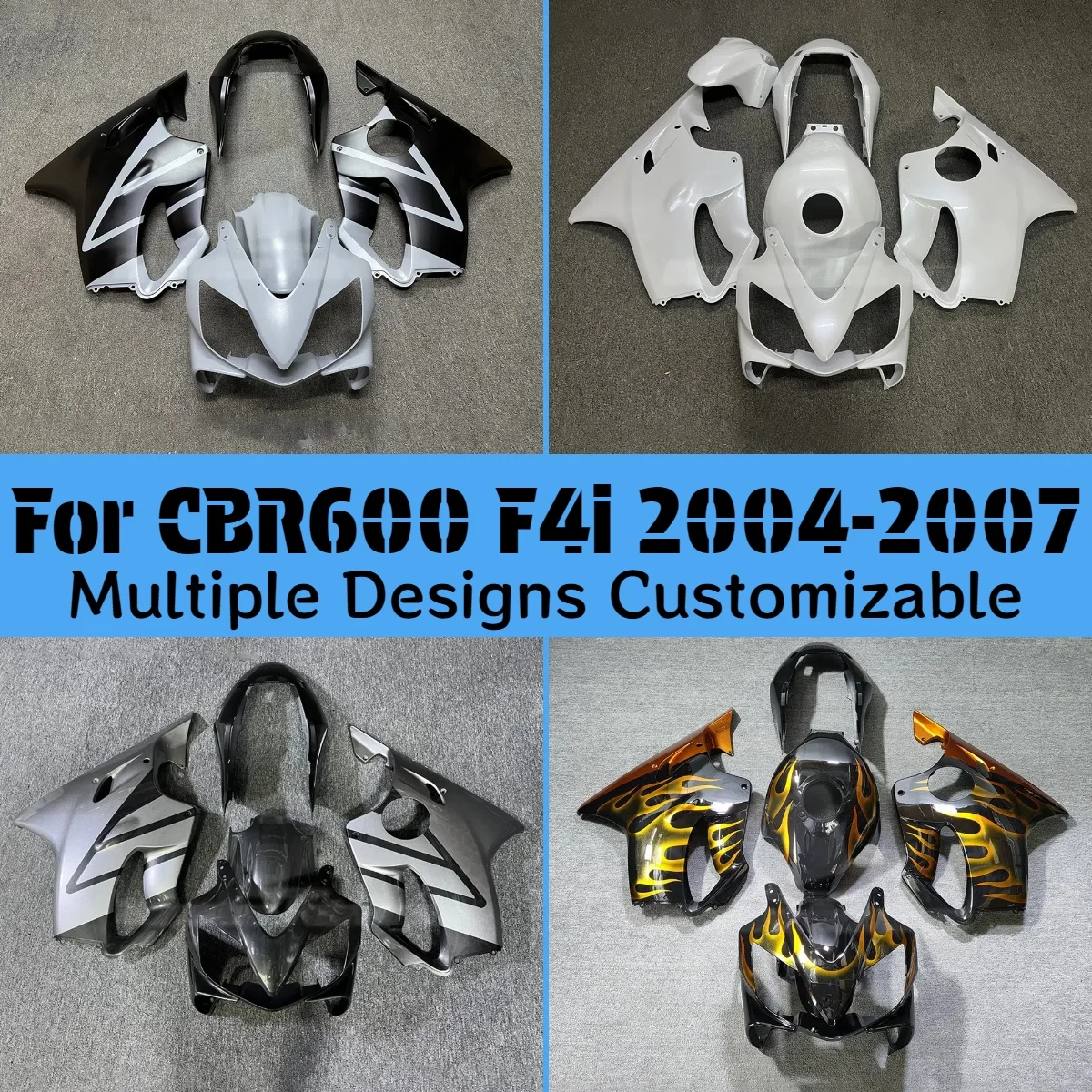 For Honda CBR 600 F4i 2004 2005 2006 2007 ABS Plastic Fairings CBR600F4i 04 05 06 07 Motorcycle Customized Prime Fairing Kit