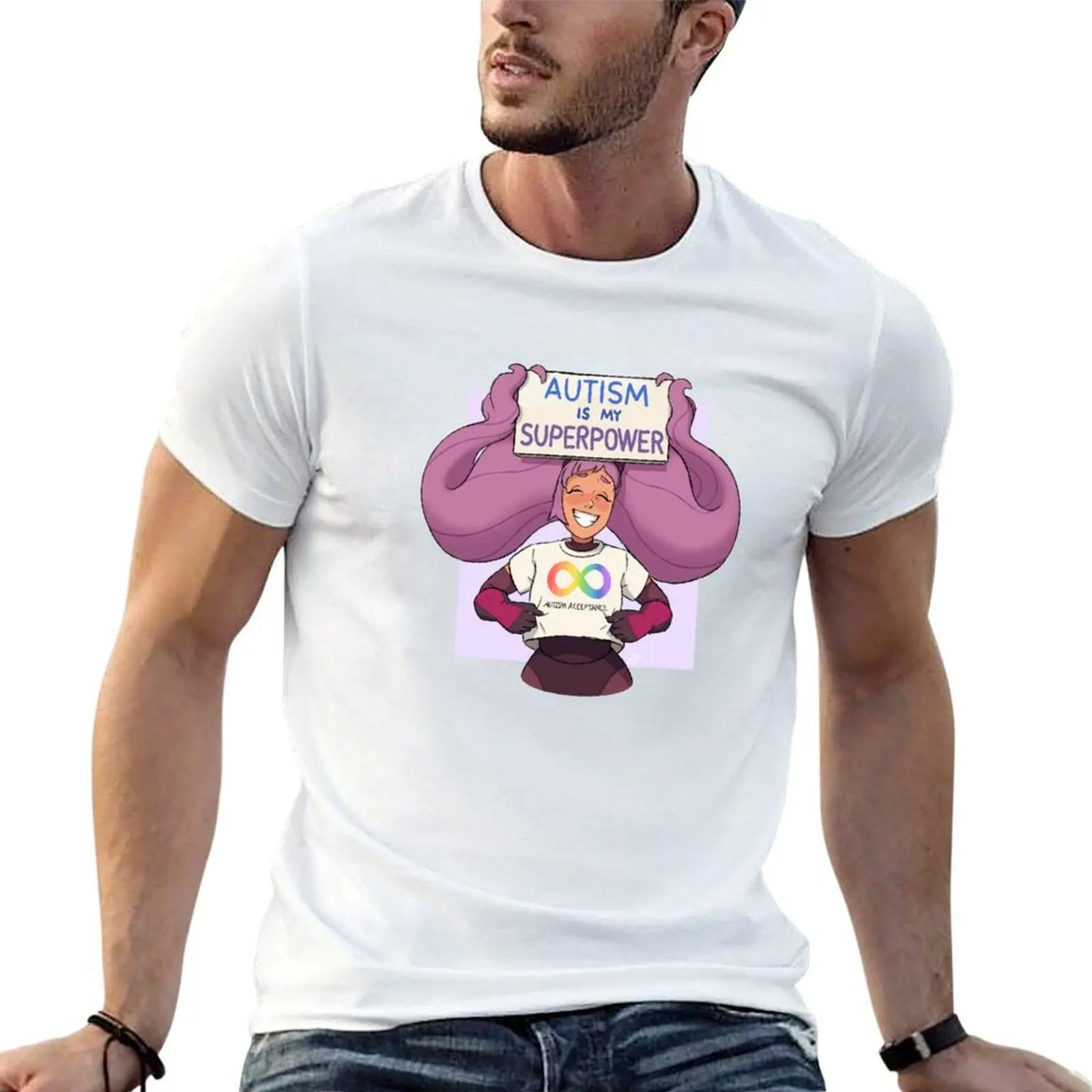 

Entrapta from She Ra celebrating Autism T-Shirt man t shirts for men casual cotton t shirt man T-Shirt