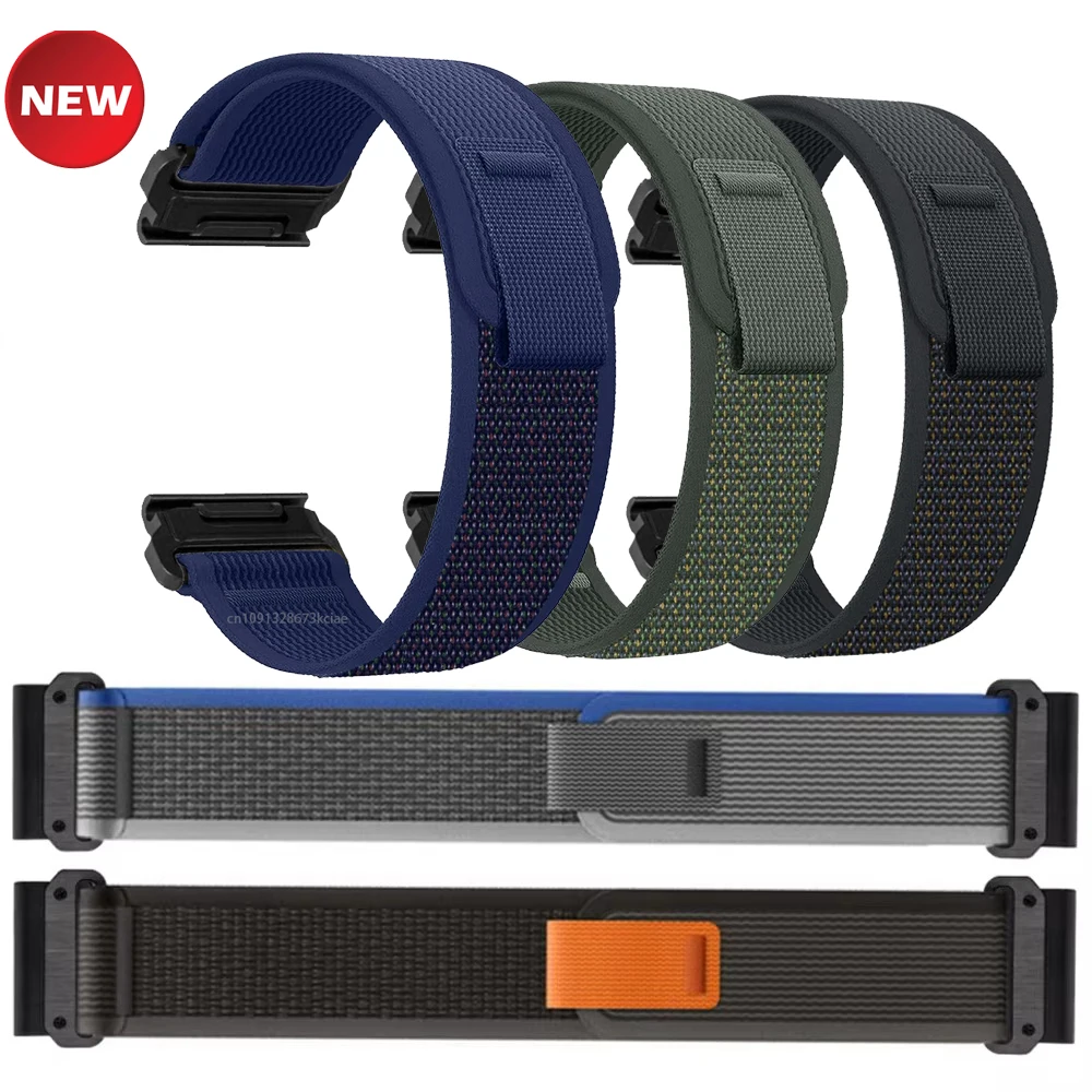 20 22 26mm Trail Loop Nylon Strap Para Garmin Forerunner 970 570 965 945 955 Band instinto 3 2X 2 2S S70 47mm QuickFit Pulseira