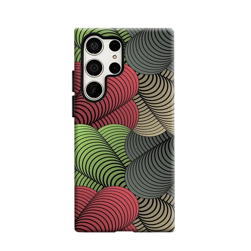 CaseLumi Phone Case For Samsung Galaxy S25 S24 S23 Ultra Plus HD Hard Color Waves Double Layer Cover Film Shell