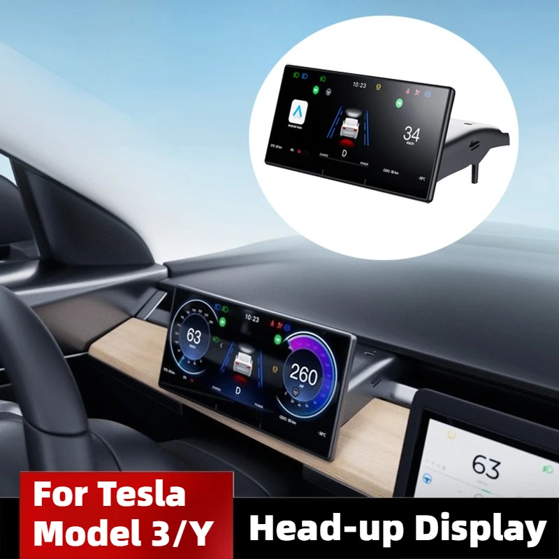 Pantalla frontal para Tesla Model Y 2017-2025 Juniper Model 3 2021-2025 Highland Carplay velocímetro y pantalla del tablero de la cámara