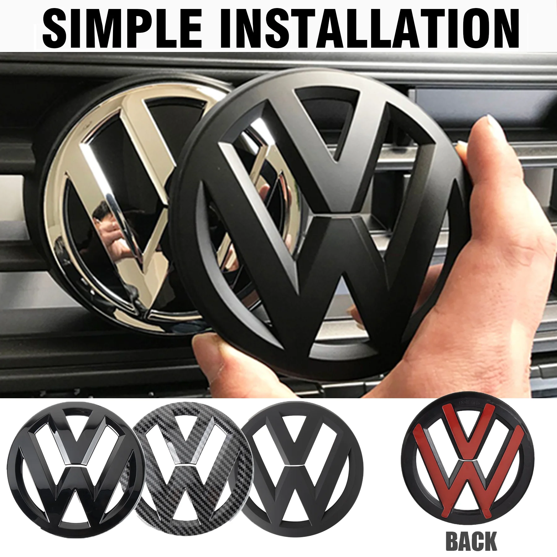 Car Front Radiateor Badge Rear Trunk Lid Emblem Covers Sticker for Volkswagen VW Golf 4 MK4 5 MK5 6 MK6 7 MK7 Sportvan 8 MK8