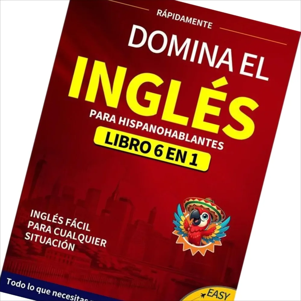 English Books for Beginners 6-in-1 Spanish Edition English Workbook Easy Language Learning Dictionary Study Supplies for Reading