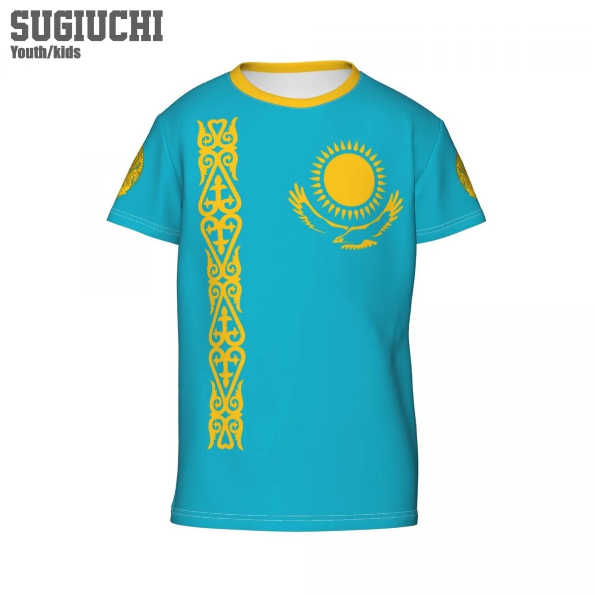 Aangepaste Naam Nummer Kazachstan Vlag Embleem 3d T-Shirts Voor Kinderen Jeugd Jongen/Meisje Tees Jersey Voetbal Fans Cadeau T-Shirt