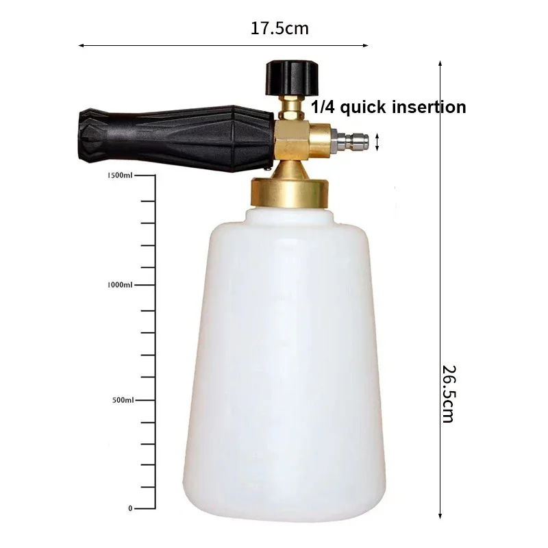 All Copper Thickened Foam PA Spray Bottle High-Pressure Foam Foaming Device 1.5L Adjustable Car Washing Nozzle Head Accessories