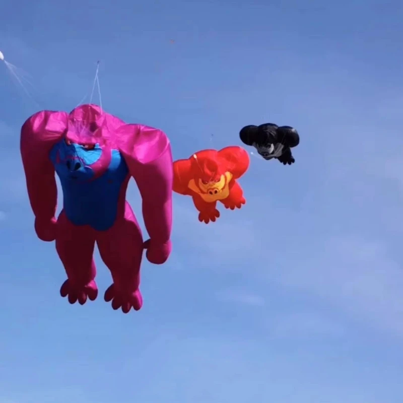 Riesige 700 cm Gorilla-Drachenlinie, Wäsche, weicher aufblasbarer Anhänger, Show-Drachen, Windsurfen, riesige Spiele im Freien, Windkraft, Erwachsenen-Drachen