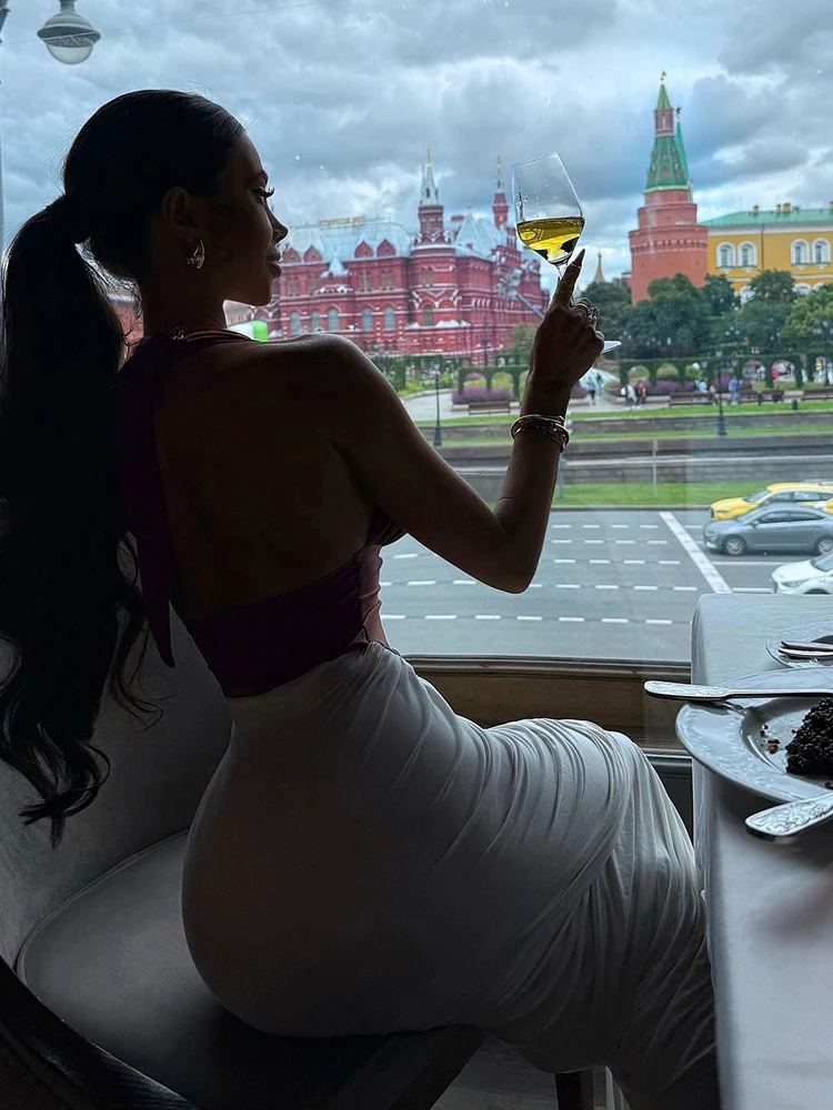 Vestido largo elegante fruncido con cuello bajo y espalda descubierta para mujer, vestido clásico de fiesta para banquete de medianoche, vestido largo elegante con cuello Halter