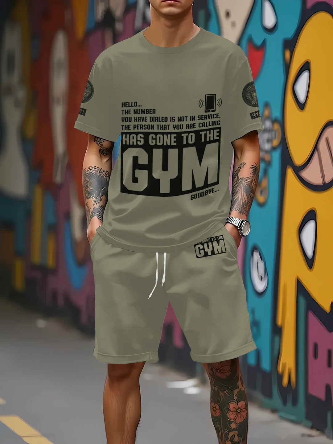 

2026 Summer Men's Suit with Letter Print Breathable Lightweight Casual Sports Outdoor Men's Clothing