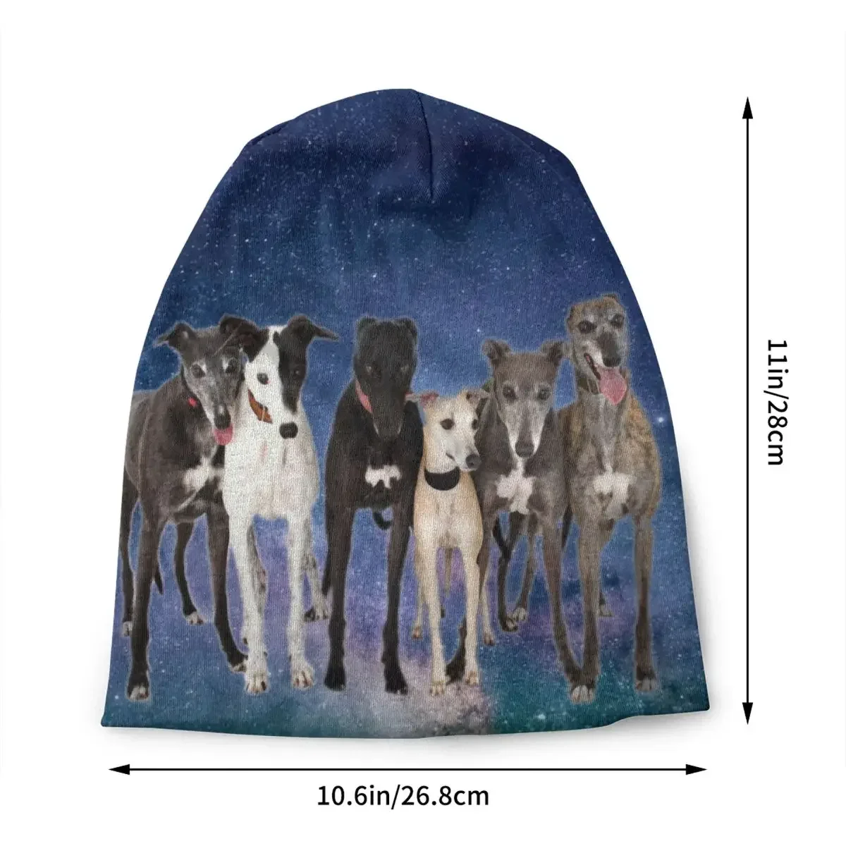 A Pack Of Greyhounds Skullies Beanies Caps For Women Unisex Trend Winter Warm Knit Hat Adult Whippet Sighthound Dog Bonnet Hats