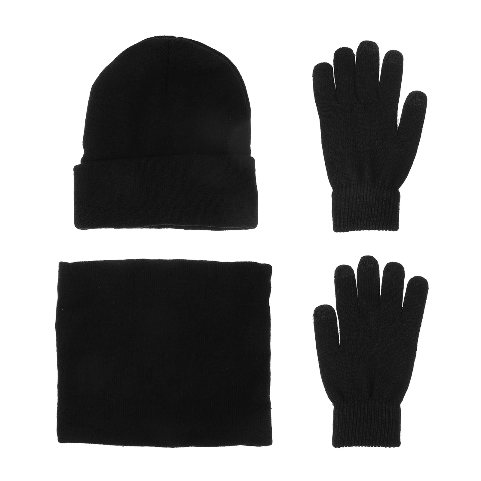 

Winter Warm Gloves Set Men Keep Warm Scarf Women Anti Scarf Beanie Set Wind Fleece Cap Soft Durable Outdoor Ski Hats