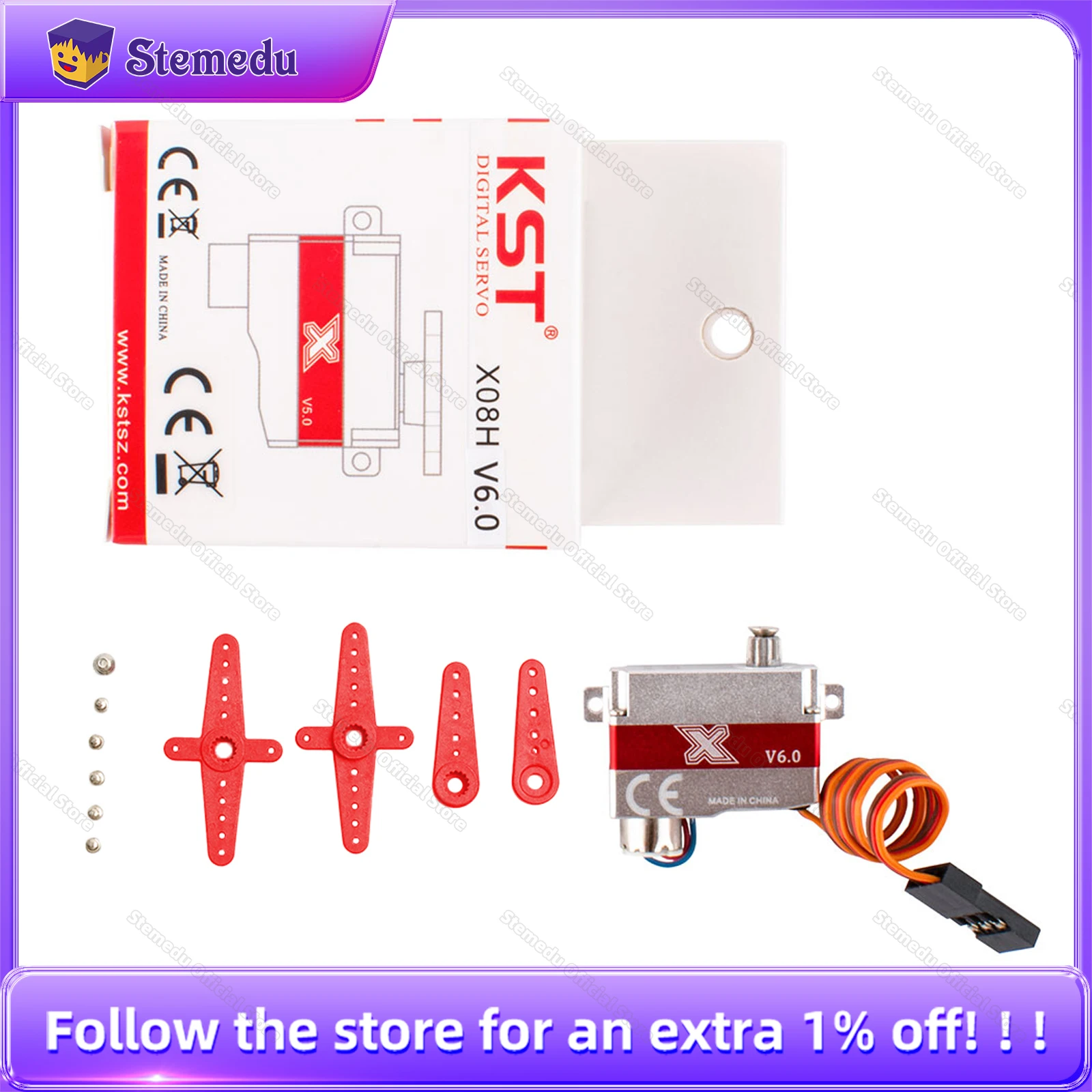 

KST X08H V6.0 0.09sec 2.8kg Metal Gear Digital Micro Glider Servo Motor For RC Drone UAV Helicopter Airplane