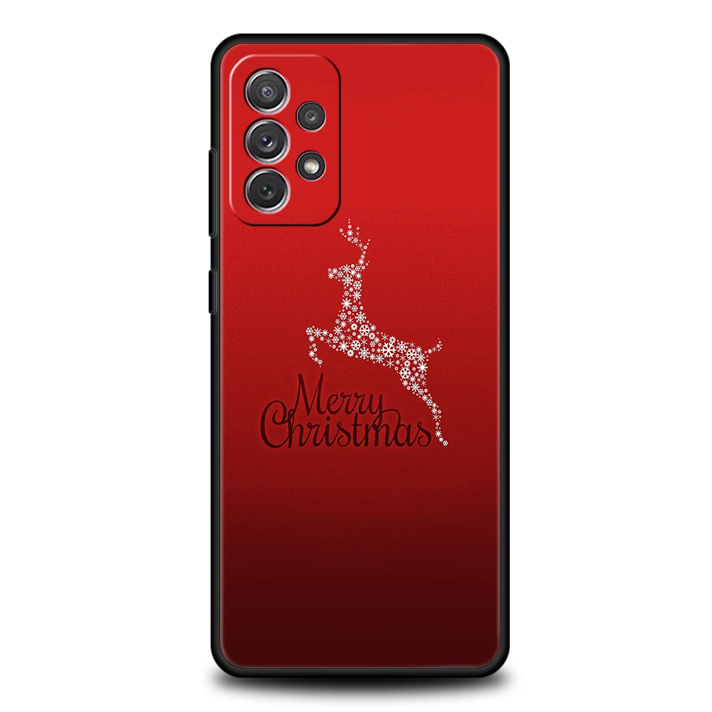 Christmas New Year Gifts Elk Snow Silicone Case For Samsung Galaxy A32 A52 A13 A22 A72 A51 A71 A41 A11 A31 A21S 5G Phone Cover