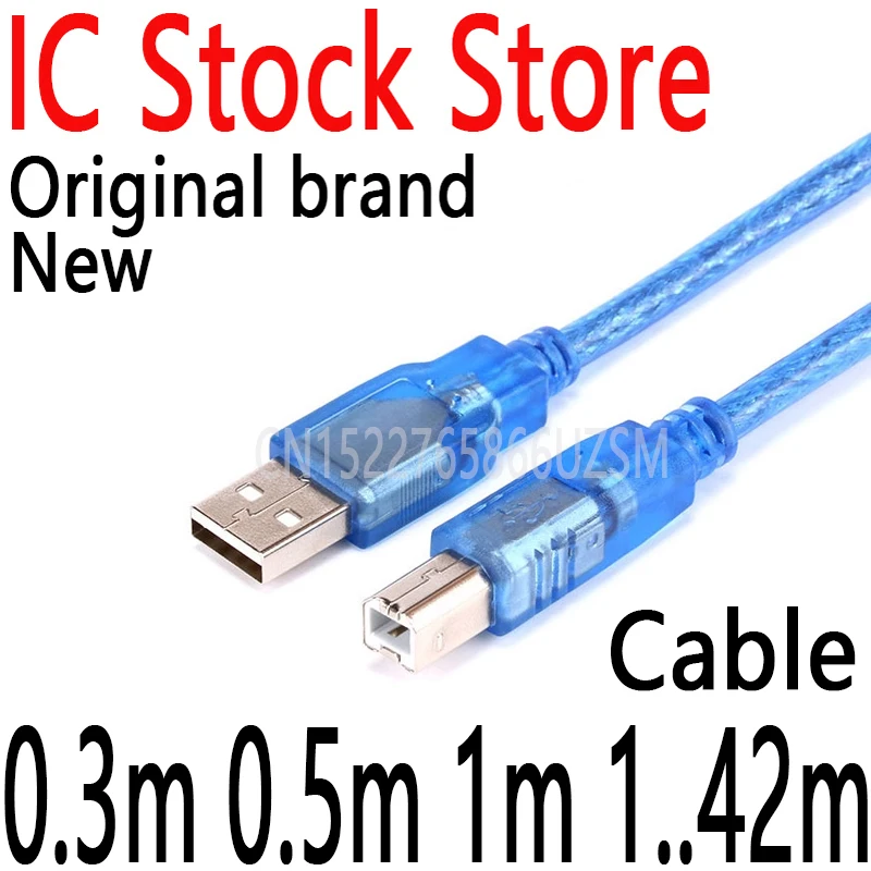 1PCS High Speed USB 2.0 Printer Cable Type A Male to Type B Male with Filter Dual Shielding Transparent 0.3m 0.5m 1m 1..42m