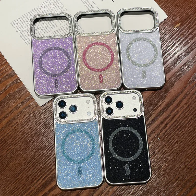 

Suitable for iPhone 17/16/15/14 Plus/13/12 Pro Max/11 glitter MagSafe magnetic wireless charging phone protective case