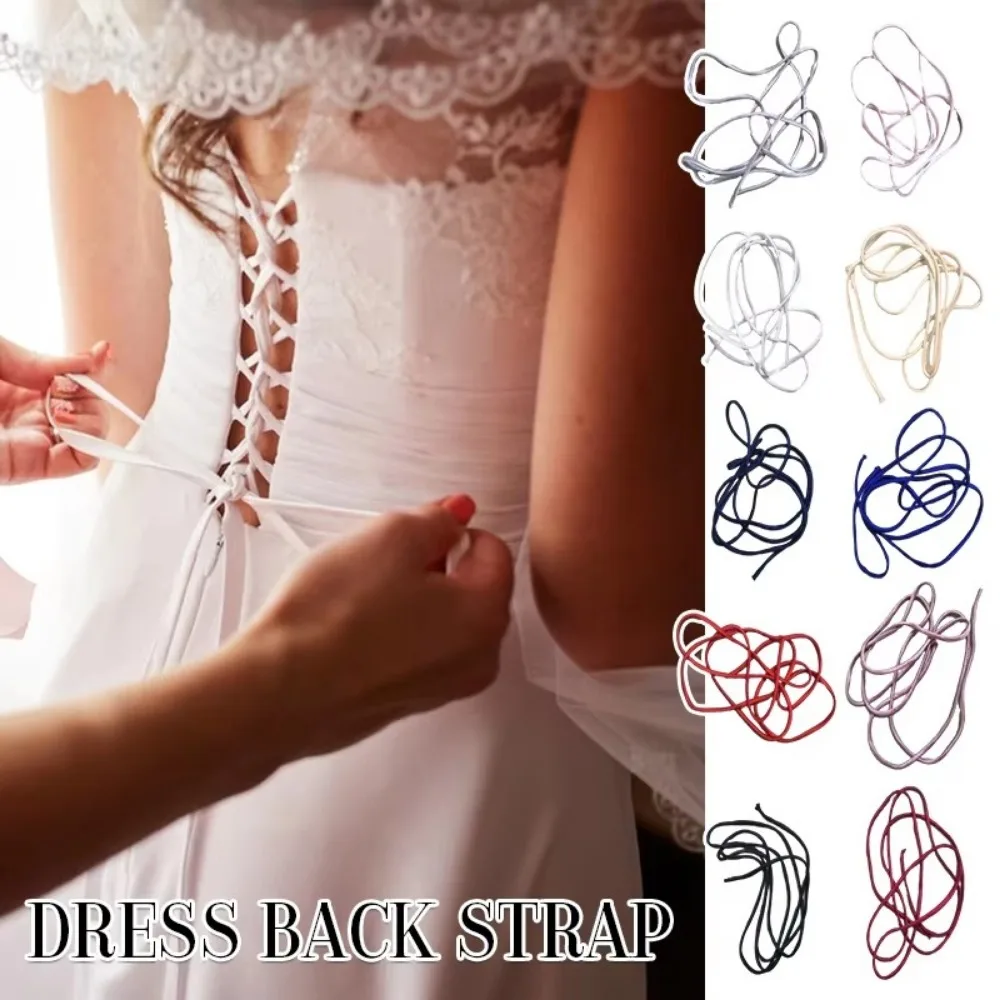 New 2M Wedding Dress Zipper Rope Adjustable Replacement Corset Back Kit Lace-Up Ultra-Thin Satin Ribbon Ties Bridal Banquet