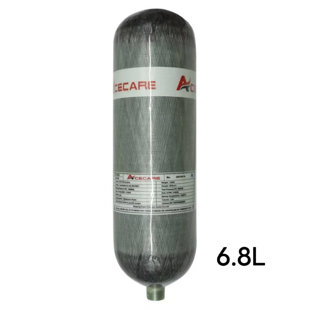 ACECARE 4500Psi 300Bar 30Mpa 6.8L Carbon Fiber Cylinder High Pressure Air Tank Scuba Diving Tank Gas Bottle Thread M18*1.5