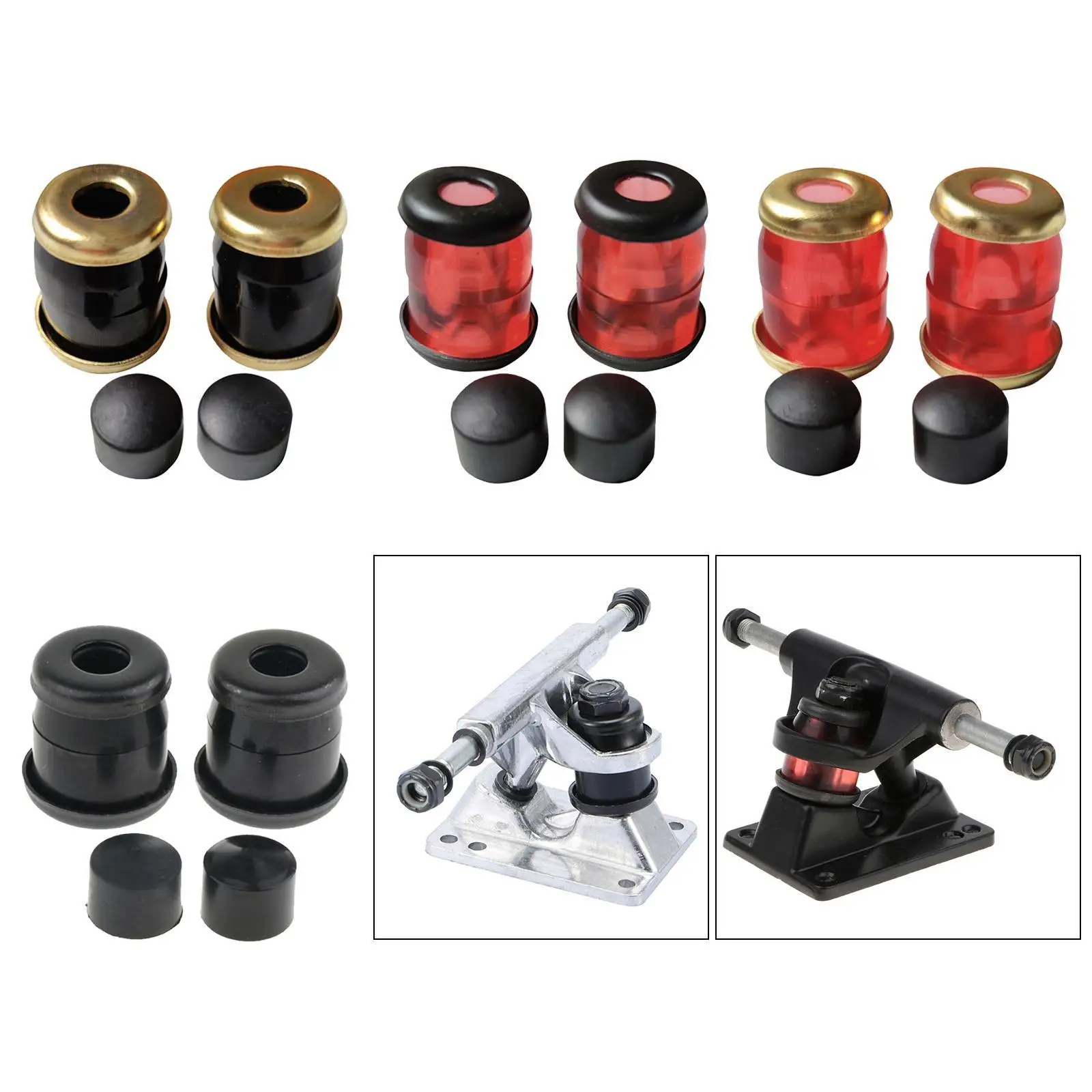 Pack de douilles de remplacement en PU souple pour skateboard et camion, 15x15mm, 4 pièces