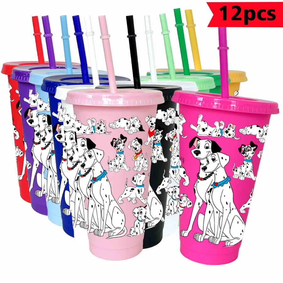 

12PCS/pack Disney, Dalmatians, puppies 26oz multi-color plastic water cup party drinking utensils birthday/back to school gift
