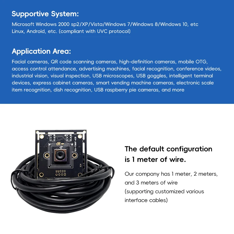2K 30fps IMX376 USB2.0 UVC OTG Webcam Auto Focus for Raspberry Pi Linux Android Barcode Scan Video Conference