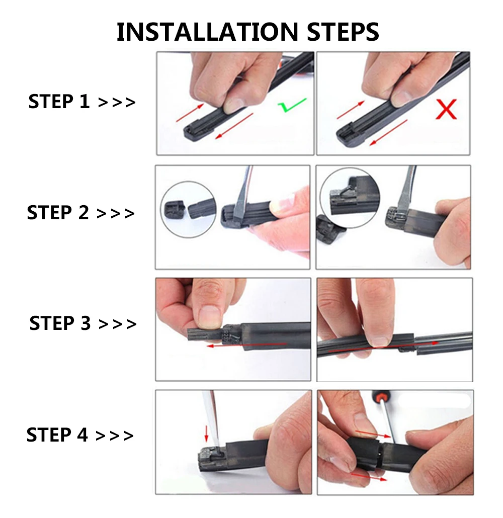 2 buah bilah Wiper mobil Strip isi ulang silikon Gel silika untuk Wiper tanpa bingkai 6mm 26 "28" 30 "32" Aksesori Mobil