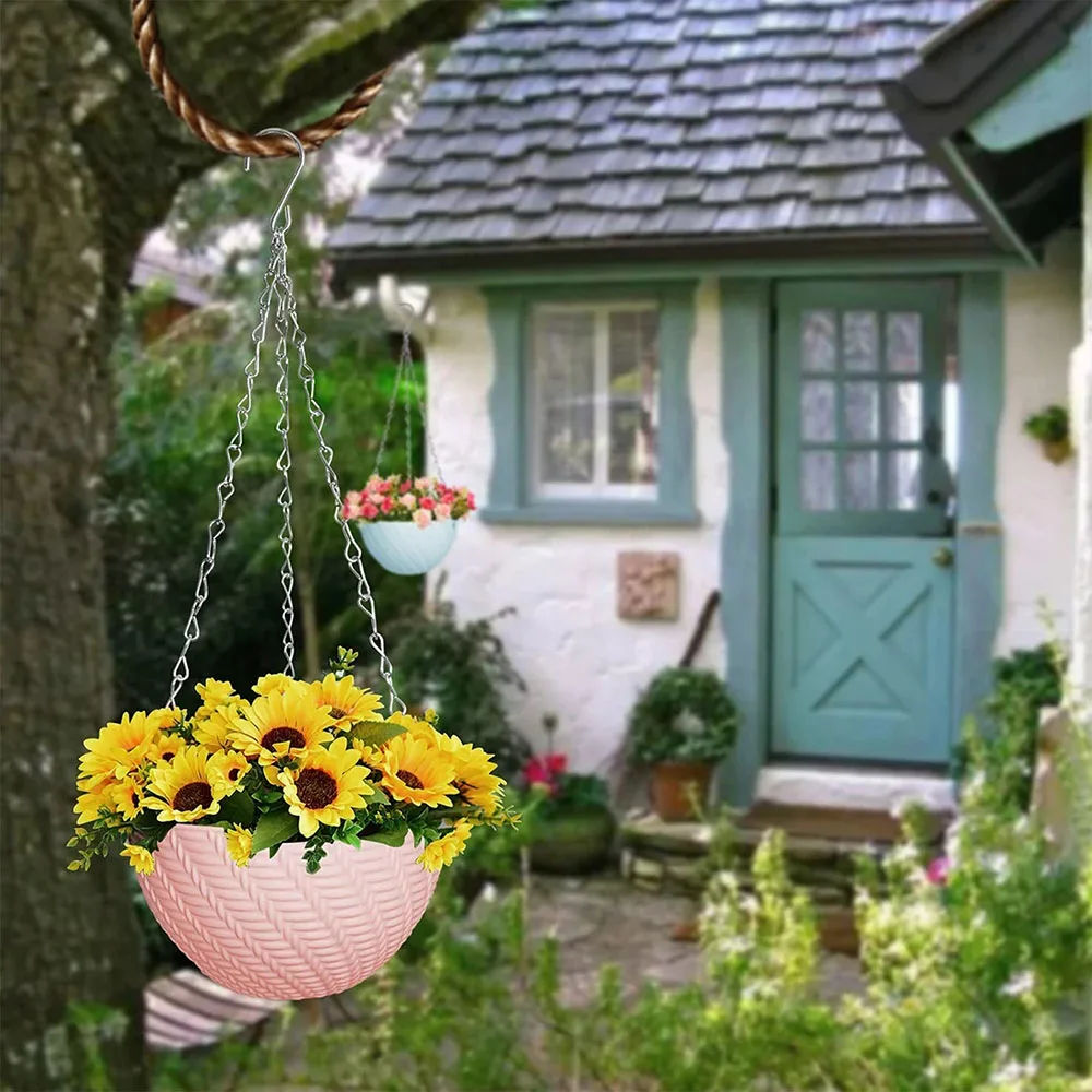 1pc 40cm Garden Basket Hanging Metal Chains Flower Planter Pots Holder  3/4  Point Plant Hanger Home Garden Tools