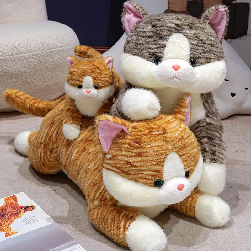40-85 cm Creativo Morbido Soffice Colore Sdraiato Gatti di Peluche Simpatico Gattino Peluche Bambola Lie Prorone Giocattoli Divertenti per le Ragazze Regalo di Natale
