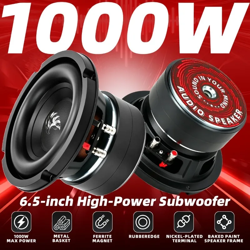 1pcs 6.5 Inch Car Speakers 4 Ohm High Power 1000W HiFi Multimedia Music Stereo Mid Bass Subwoofer For Home Theater Car Audio view 4