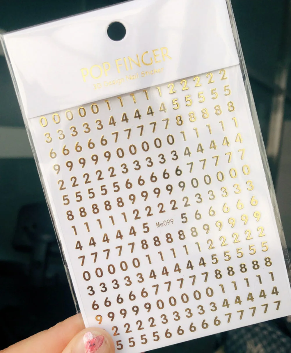 3D 숫자 영어 알파벳 네일 아트 데칼 자체 접착 레이저 골드/실버/다채로운 슬라이더 레트로 올드 레터 네일 스티커