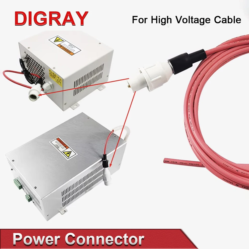 DIGRAY Electrical Adapter Laser Power Connector For CO2 Laser Tube High Voltage Cable