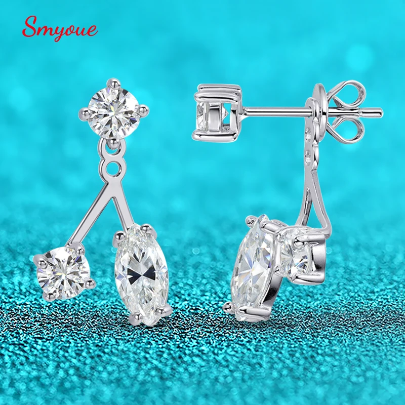 

Smyoue GRA Certified Moissanite Drop Earrings Test Passed Jewelry Luxury Wedding Women S925 Sterling Silver Labd Diamond Earring