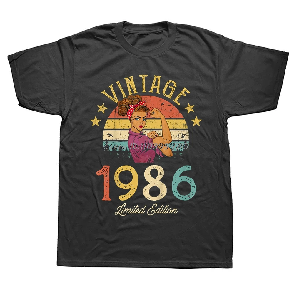 Vintage 1986 38th 38 Years Old Birthday Gift T Shirt Summer Style Graphic Cotton Streetwear Short Sleeve T-shirt Men Tshirt