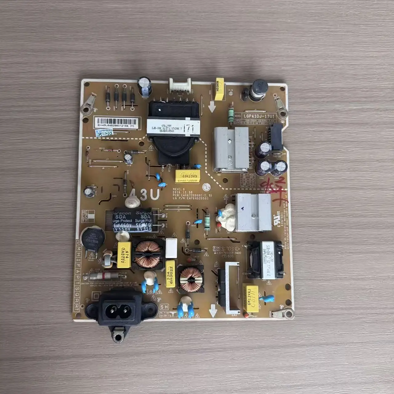 

EAX67209001 (1.5) EAY64529501 43UM6950DUB 43UM7100PLB LGP43DJ-17U1 Good Test For LG TV 43UK6300PLB POWER SUPPLY BOARD