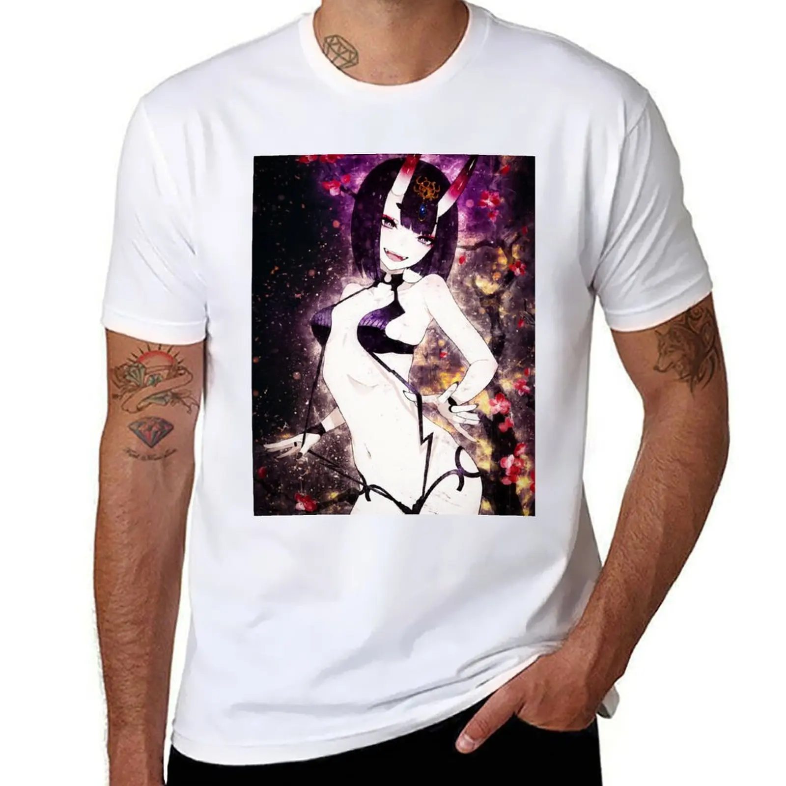 

Shuten Douji Fate Grand Order Anime Art T-Shirt men t shirt cotton 100% man t shirt cotton T-Shirt