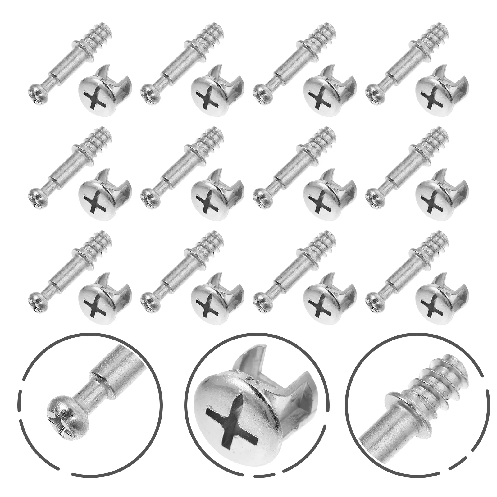 

50 Sets Link Furniture Fastener Practical Nuts Zinc Alloy Connector Kit Pre-Inserted Connecting