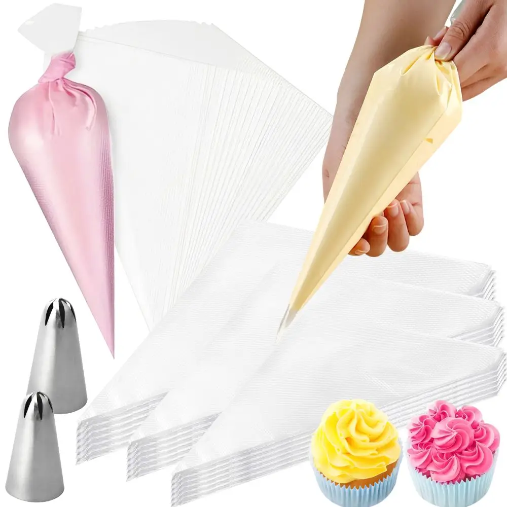 49pcs S/M/L Frosting Piping Bags & 2pcs S/L Piping Nozzle Set for Cookies, Macarons, Dessert Making Supplies YMY