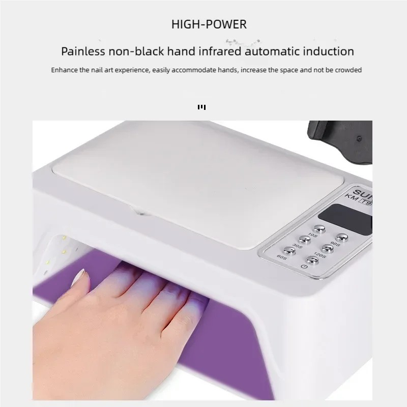 مصباح أظافر T9 96W مع حامل هاتف ومسند لليد، 78 خرزة LED، مصدر ضوء مزدوج، 5 أوضاع مؤقت، علاج سريع #2