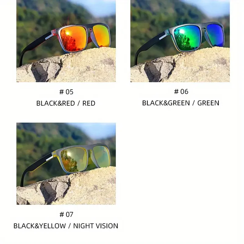 2PCS Fantasy Classic Square polarisierte Modebrillen für Männer und Frauen, Outdoor-Sport, Party, Urlaub, Reisen, Fahren von Fischen – Detail 3